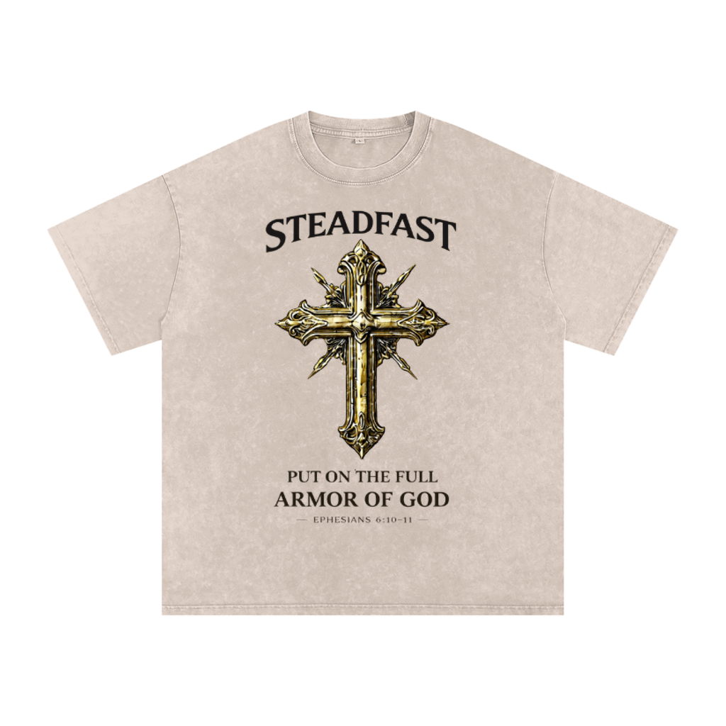 Snow Washed Oversized Cotton T-Shirt