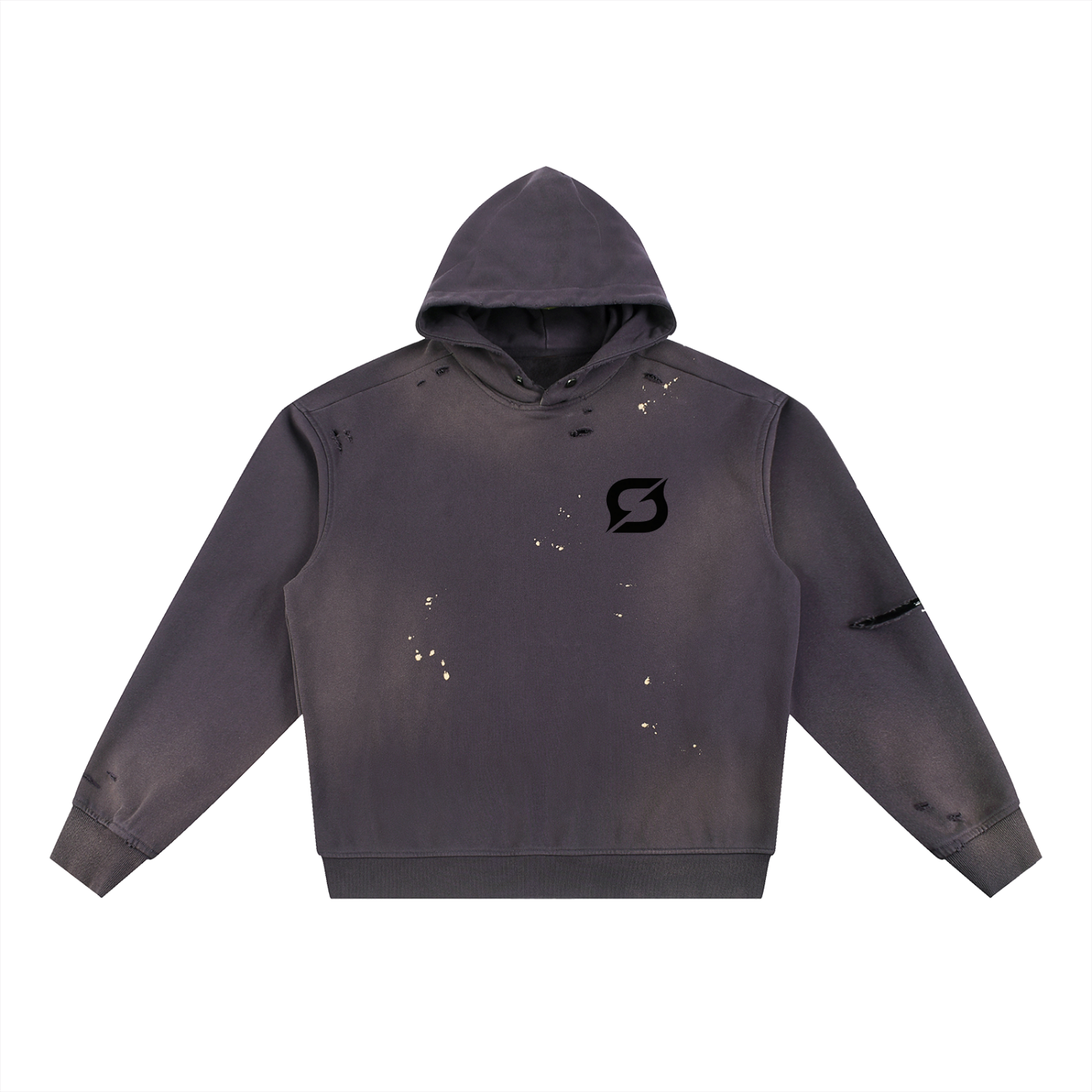 High Quality | Sun Fade Frayed Fleece Hoodie